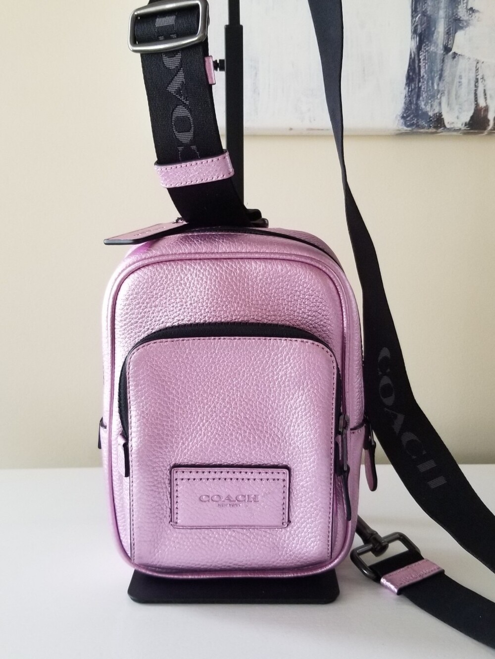 Coach Metallic Track Pack Bag Sling